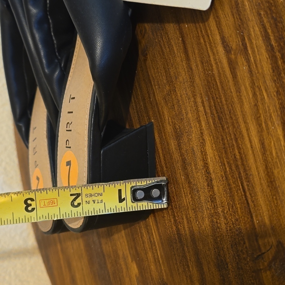 Esprit| Womens Black Square Toe Slip On Heel Slides Careerwear Thongs Sz.8.5 - Picture 10 of 11